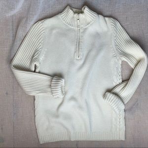 St. John’s Bay Mixed Cable Knit Zip Front Pullover